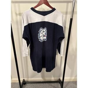 UCONN Huskies Blue & White Long Sleeve Sleep Shirt / Nightgown – Adult M/L